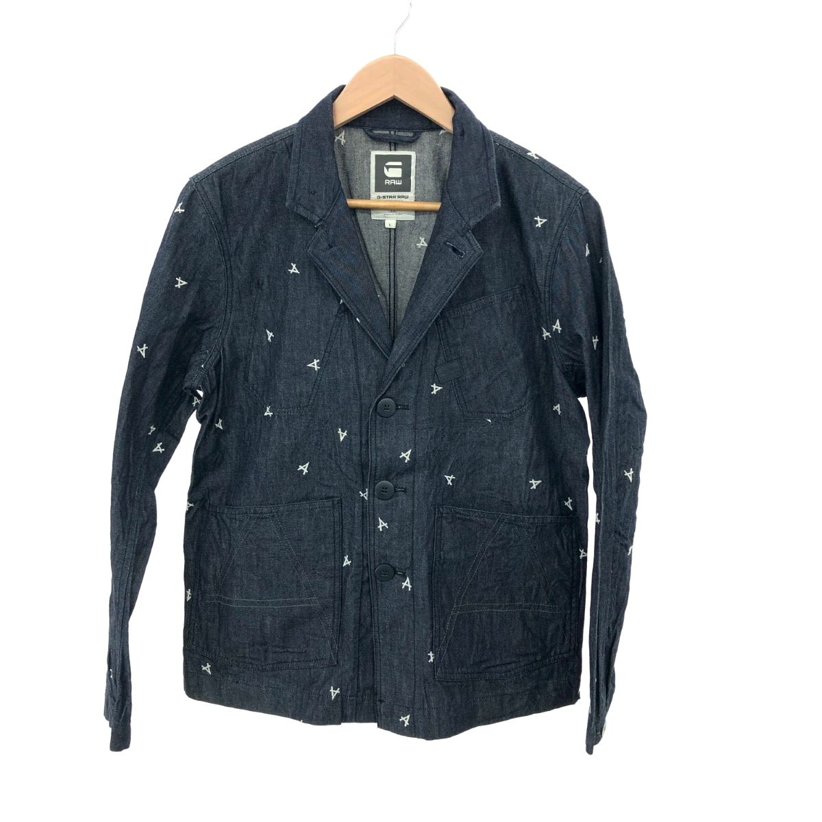 G-STAR RAW ジースターロウ 刺繍 3Bデニム ジャケット サイズ:L  ブルー  メンズ 　240001126353