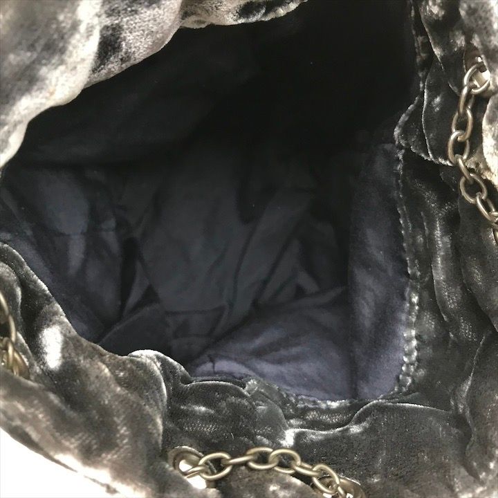 良品 PRADA プラダ 巾着 ハンド バッグ ポーチ ベロア ネイビー レディース k5168 PRADA - 良品 PRADA プラダ 巾着 ハンド バッグ ポーチ ベロア