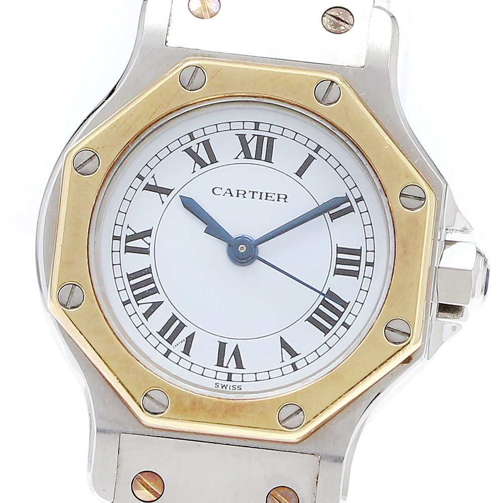 カルティエ CARTIER サントスオクタゴンSM 自動巻き レディース保証書付き_909530