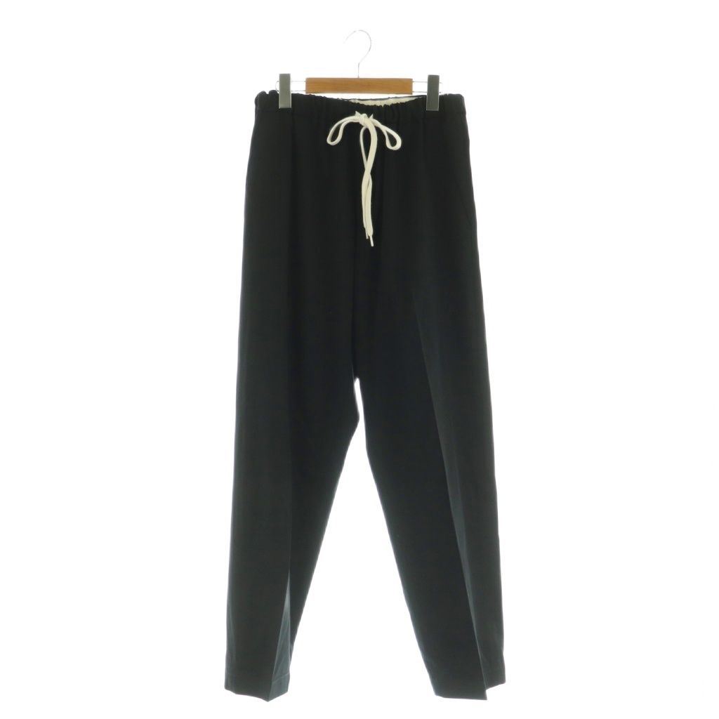 エムエムシックス メゾンマルジェラ MM6 Maison Margiela ウール混 ドローストリング イージーパンツ テーパード 38 ブラック |MY OS