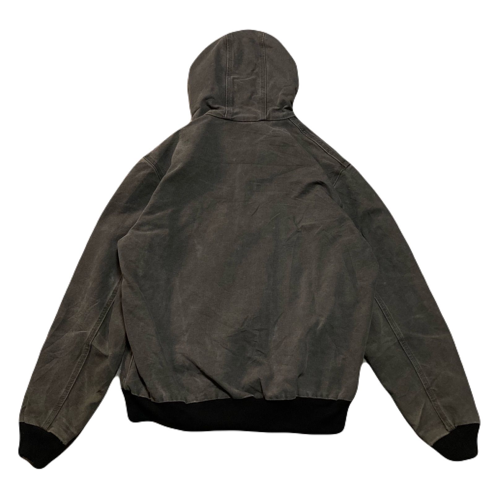 Carhartt カーハート ActiveParka アクティブパーカー DuckJacket ダックジャケット メキシコ製 Fade フェード  色落ち ダメージ Embroidery 刺繍ロゴ 革タグ ワンポイント Gray グレー レアカラー L - メルカリ