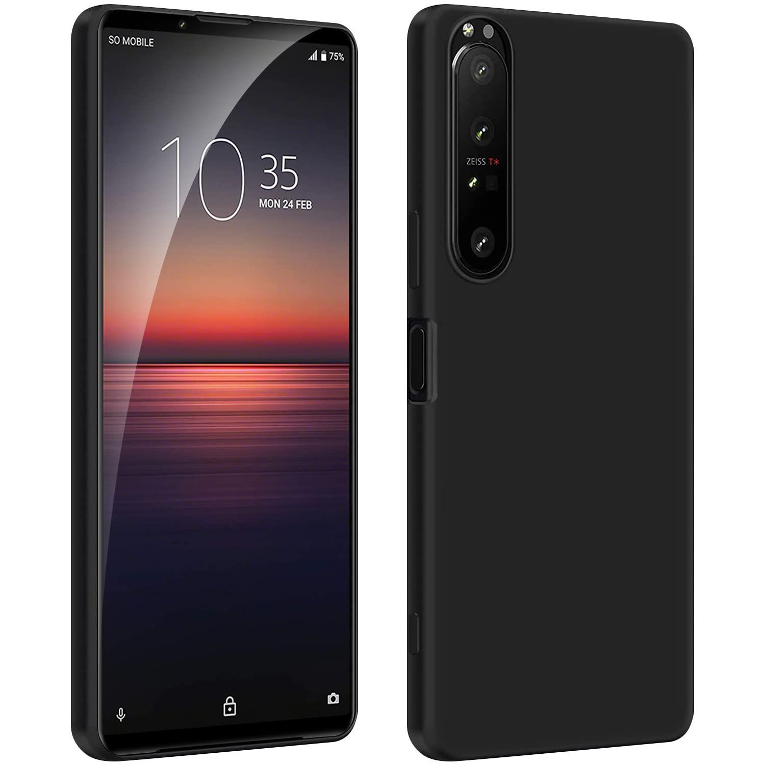 【在庫セール】ii ii 1 カバー 1 携帯便利］Xperia 耐久 防塵 TPU素材］［指紋防止 滑り止め〕［柔軟性 落下防止 擦り傷防止 黒い 軽量 『SO-51A/SOG01対応』〔薄型 耐衝撃 マットブラック ケース Xper