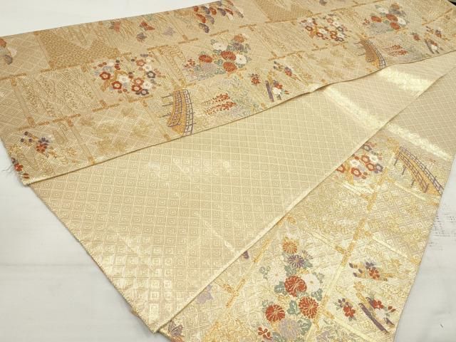 専用帯1883 ●高級 正絹 半月に椿 夏帯 六通 袋帯 帯1883 ○高級 正絹 半月に椿 夏帯 六通 袋帯