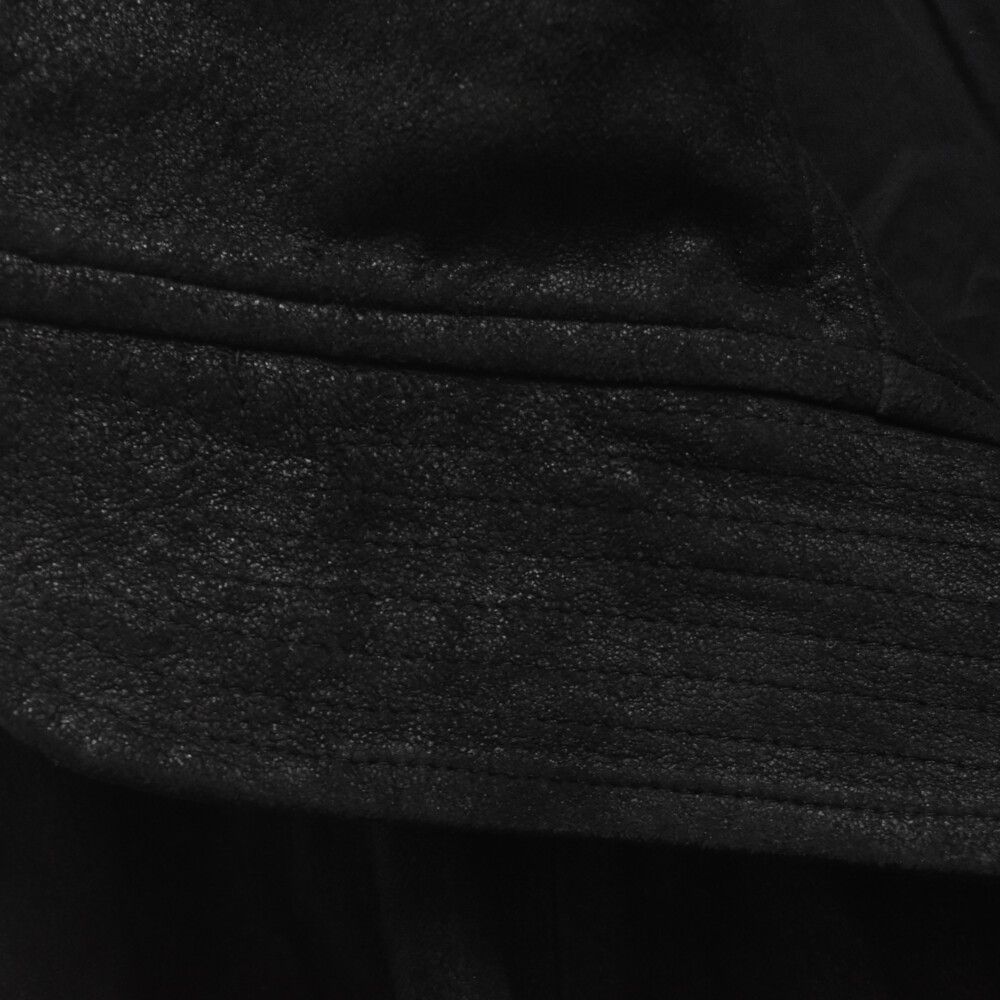 Rick Owens (リックオウエンス) RU9761 ハイネック ラムレザージップ 