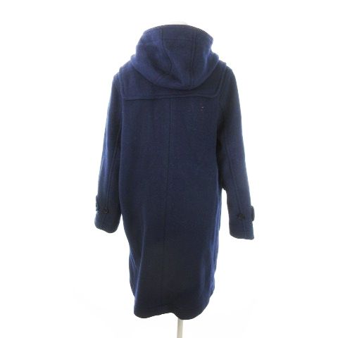 アクアスキュータム AQUASCUTUM ダッフルコート ロング フーディ トグルボタン 内側チェック 大きいサイズ 13 青 ブルー MN14 GY18