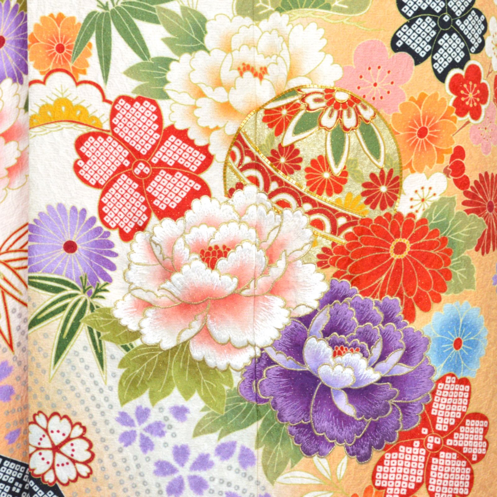 【スモール】美品 振袖フルセット ピンク 牡丹 身丈152 刺繍衿付 金駒刺繍 re-furisode-075_03.jpg