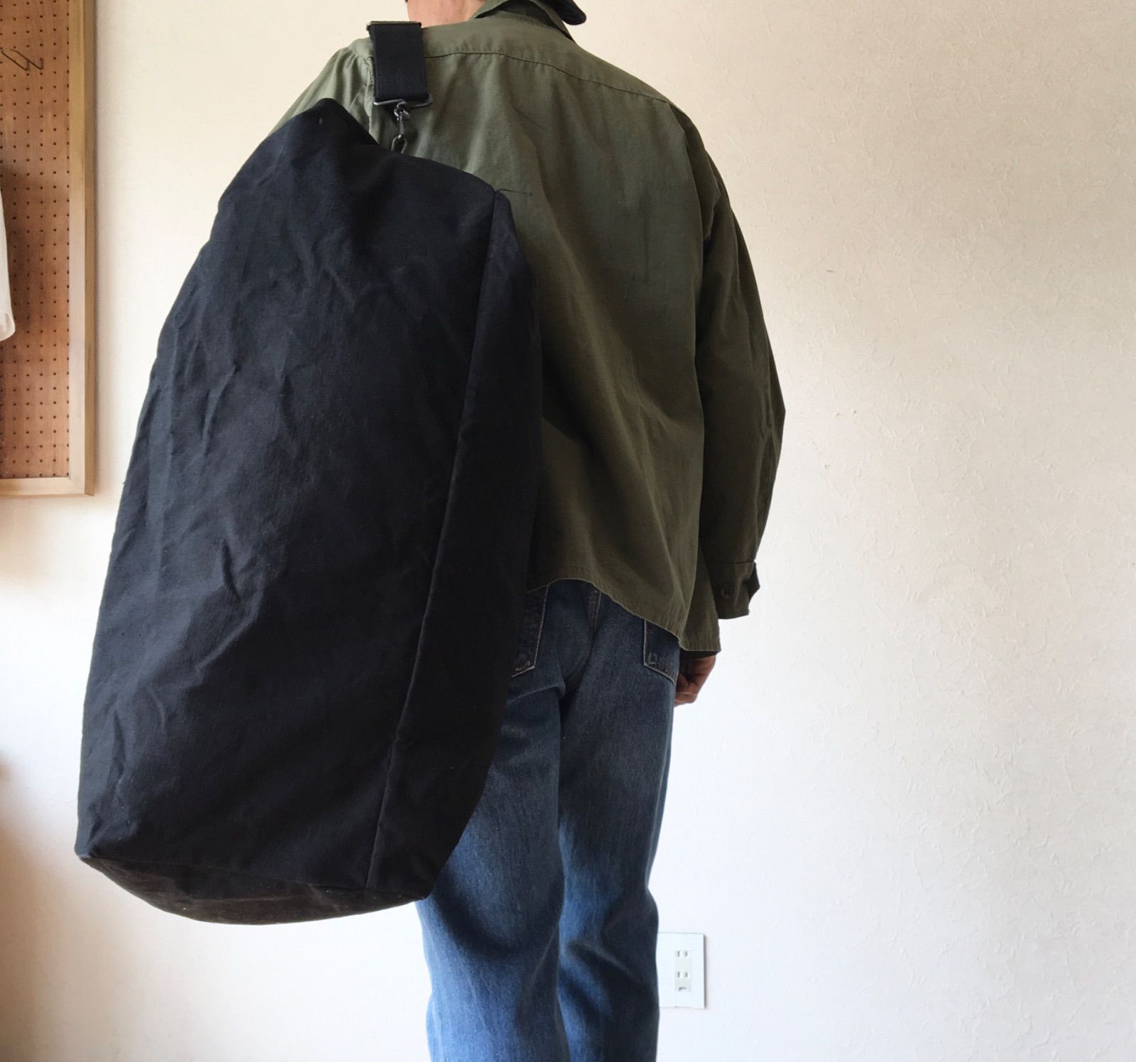 50’s Vintage French Army duffel bag フランス軍 ビンテージ ダッフルバッグ 大型 ボストンバッグ 黒染 デッドストック
