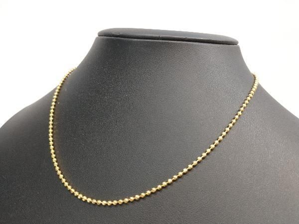 新品　K18金チェーンネックレスゴールド 18金ゴールドボールチェーンネックレス 18金 ピンクゴールド オーバルボール チェーン ネックレス