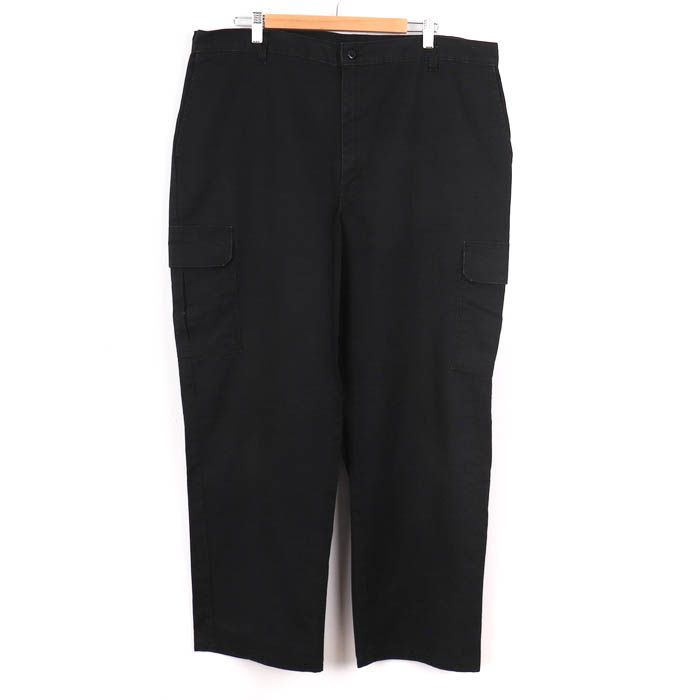 ディッキーズ ペインターパンツ ワークパンツ ワンポイントロゴ ボトムス 大きいサイズ XXL相当 メンズ ブラック Dickies 【中古】