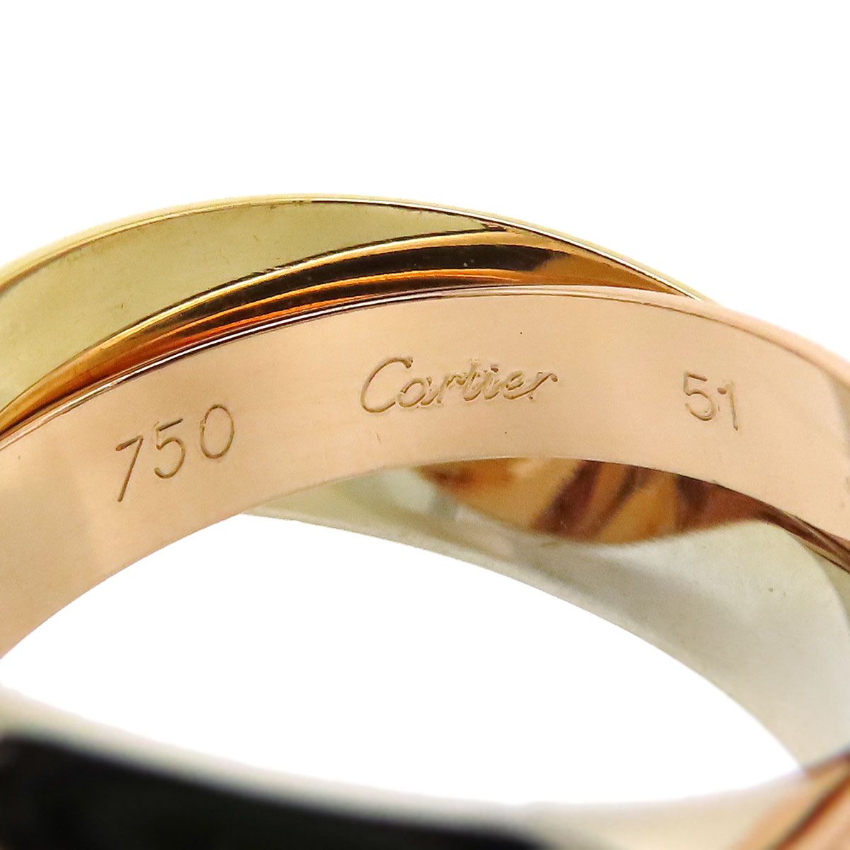 カルティエ トリニティ リング MM #51 750 (K18YG K18WG K18PG  