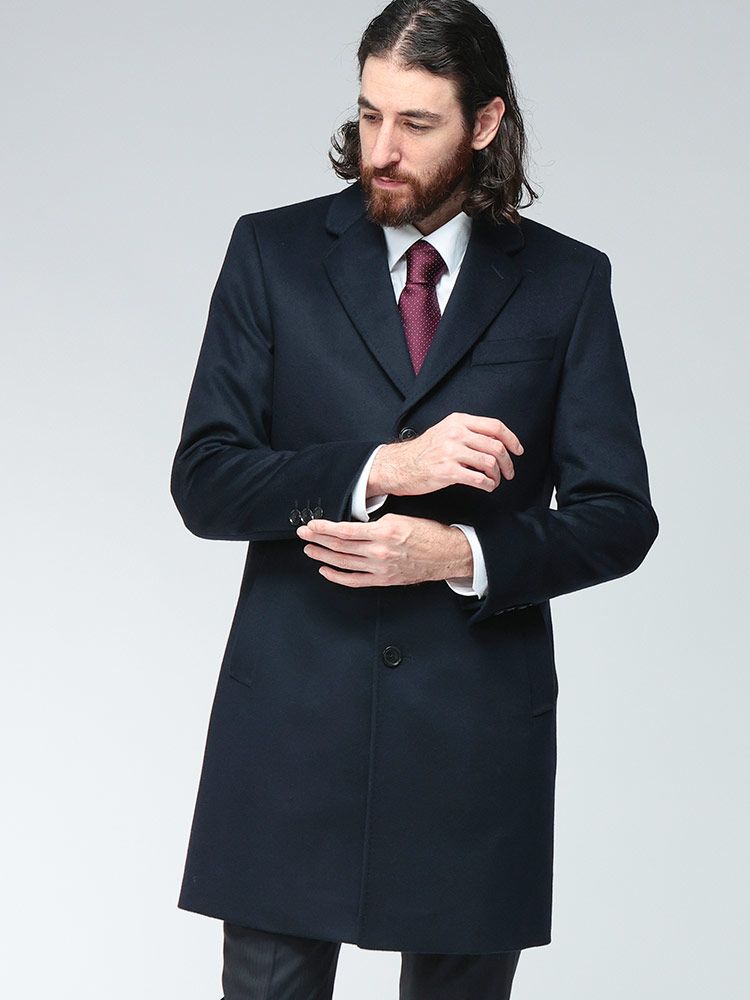 HUGO BOSS ヒューゴボス カシミヤ混 シングル チェスターコート
