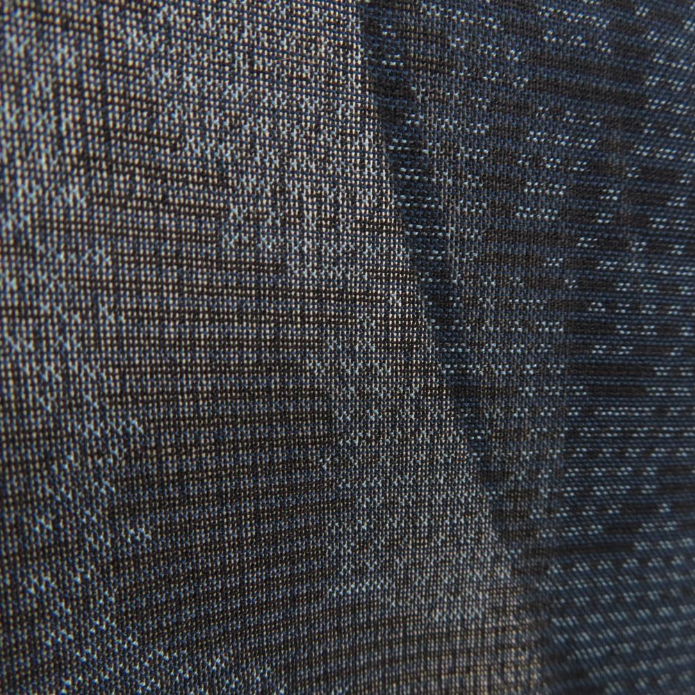 紬 着物 夏紬 正絹 夏大島 紺色 亀甲に華紋模様 単衣 広衿