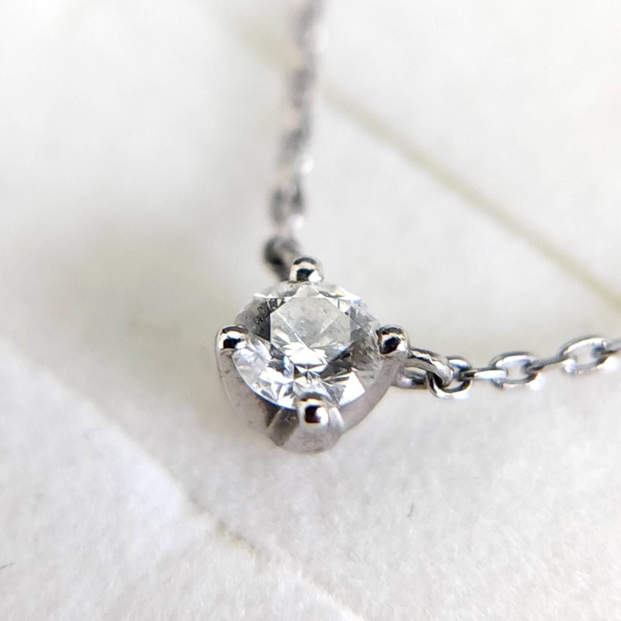 最終価格】4℃ ヨンドシー Pt850 ネックレス ダイヤモンド 0.102ct 箱  