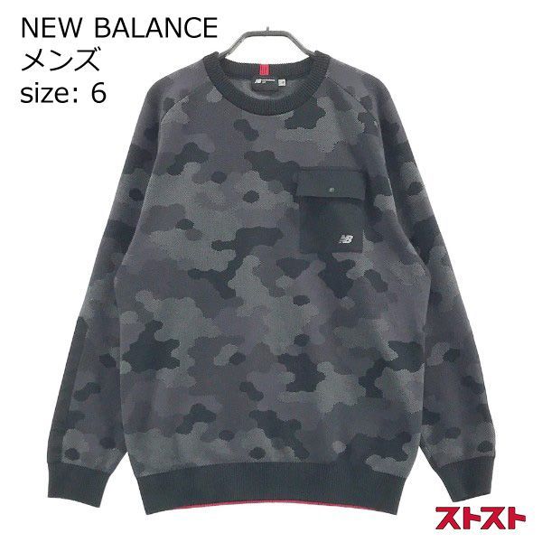 美品 New Balance GOLF 迷彩 ニット カモフラ NEW BALANCE GOLF ニューバランス モックネック 半袖Tシャツ 刺繍 迷彩