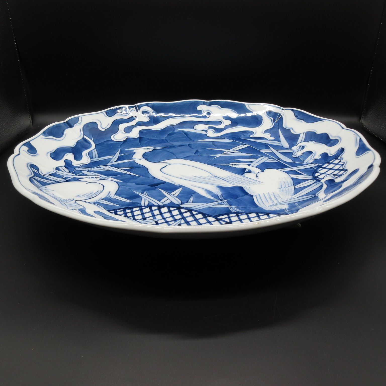 有田焼 松右衛門窯 染付白鷺絵 特大皿 飾皿 1客｜Yahoo!フリマ