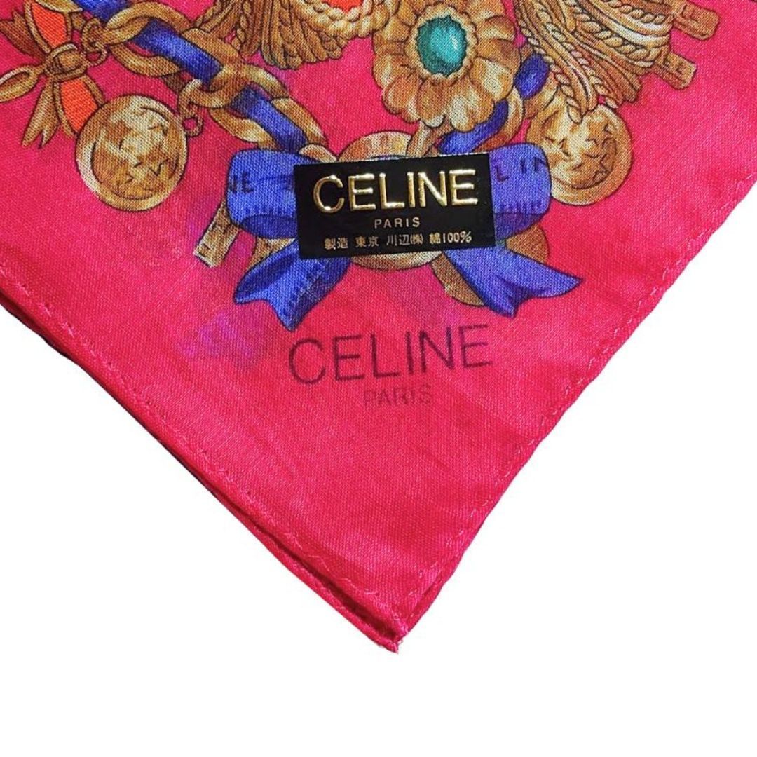 CELINE 新品ハンカチスカーフ2枚セット CELINE セリーヌ シフォン 大判ハンカチ バンダナ スカーフ 綿