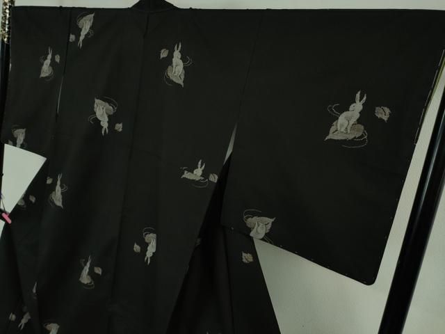 平和屋着物□極上 本場大島紬 9マルキ 地空 ロング丈 兎 うさぎ 舞葉