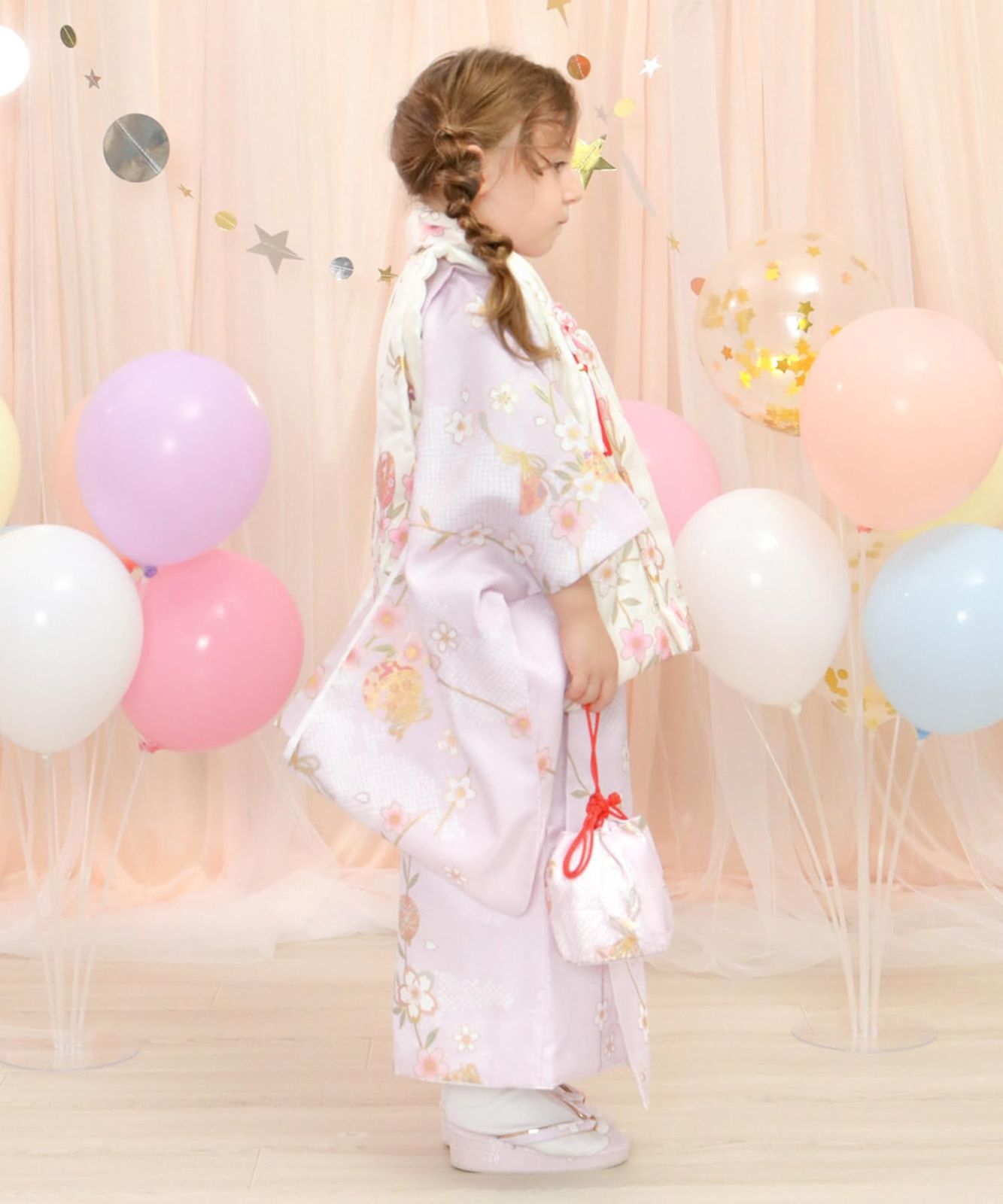 753 フルセット 小物 被布 セット 着物 くすみ 女の子 3歳 七五三 キョウエツ KYOETSU