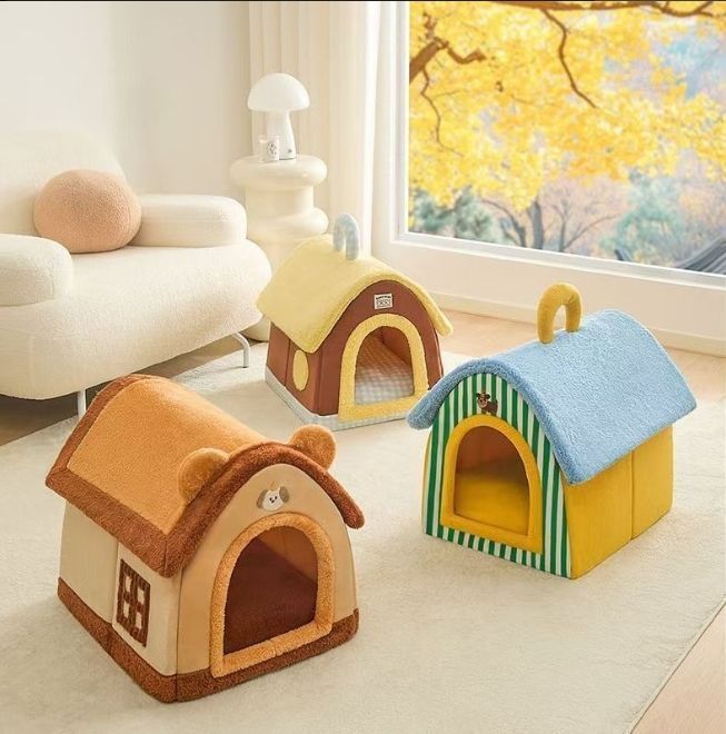 ペットテント ハウスタイプ ペットソファ ペットベッド 犬 猫 猫ハウス 木製 ゆったり 豪華別荘 簡単組立 収納 四季通用 室内用  ペットテント 猫 テント ベッド 室内 キャットハウス ペットベッド 犬