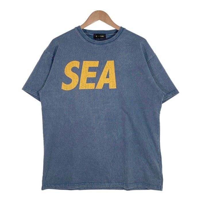 WIND AND SEA ウィンダンシー 23SS CRACK-P-DYE S/S Tee クラックプリント Tシャツ ブルー Size L