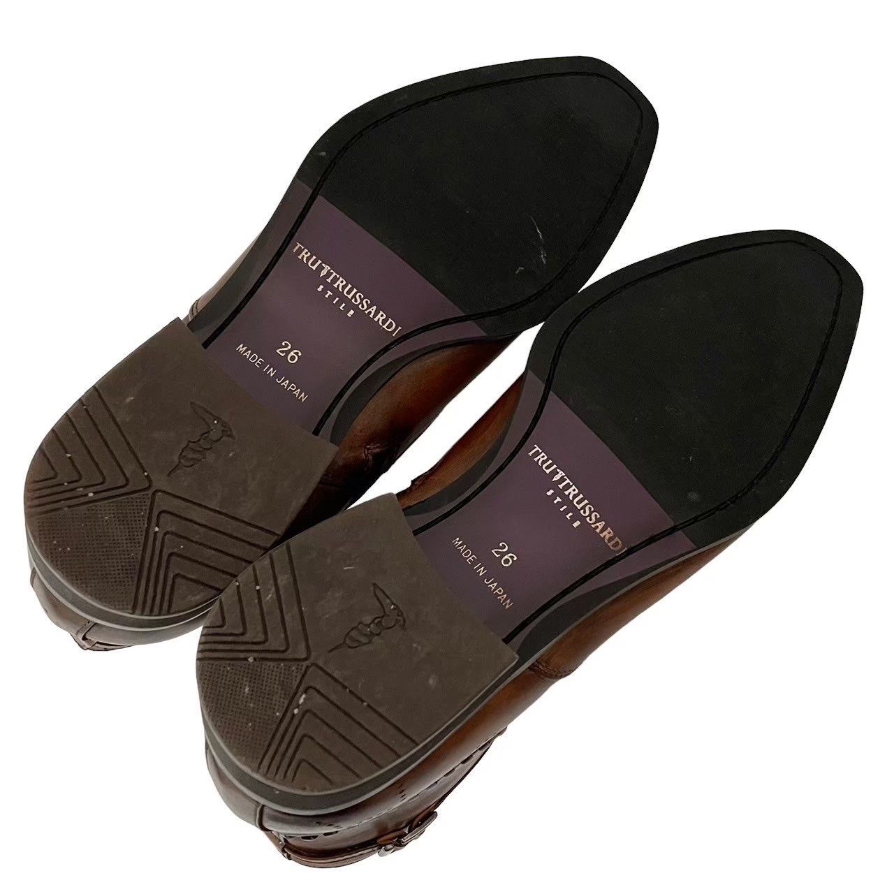 TRUSSARDI トラサルディ ブーツ TR10241 茶 本革 チャック 靴