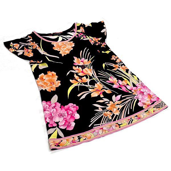 LEONARD レオナール 花柄 チュニック 半袖 Tシャツ トップス 40 11 12