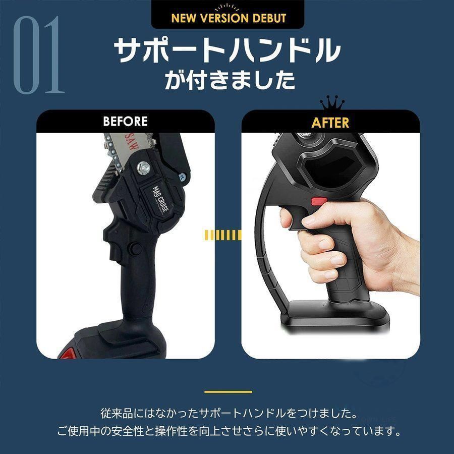 人気商品】充電式チェーンソー 電動チェンソー 6寸小型 マキタ 18Vバッテリー互換 コードレス鋸は家庭用軽量片手で枝を操作する木に適している 【21  V 5セグメント1500 mAhバッテリ*1+充電器*1+6インチチェーン*1+収納ボックス*1】 - メルカリ