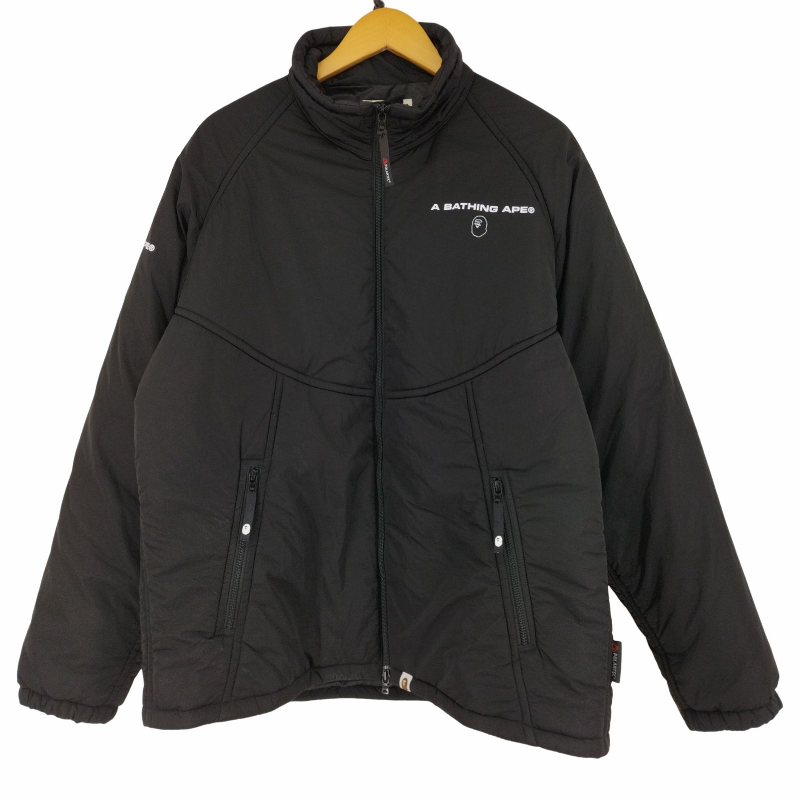 A BATHING APE ブラック ナイロンジャケット L 古着 A BATHING APE ア