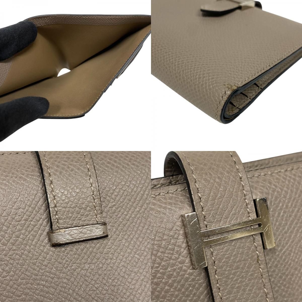 エルメス HERMES ベアンコンパクト A刻 グリアスファルト シルバー金具  