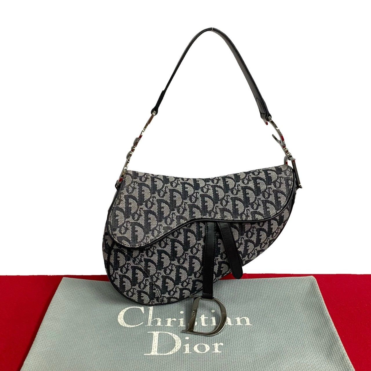 極 美品 Christian Dior ディオール サドルバッグ トロッター
