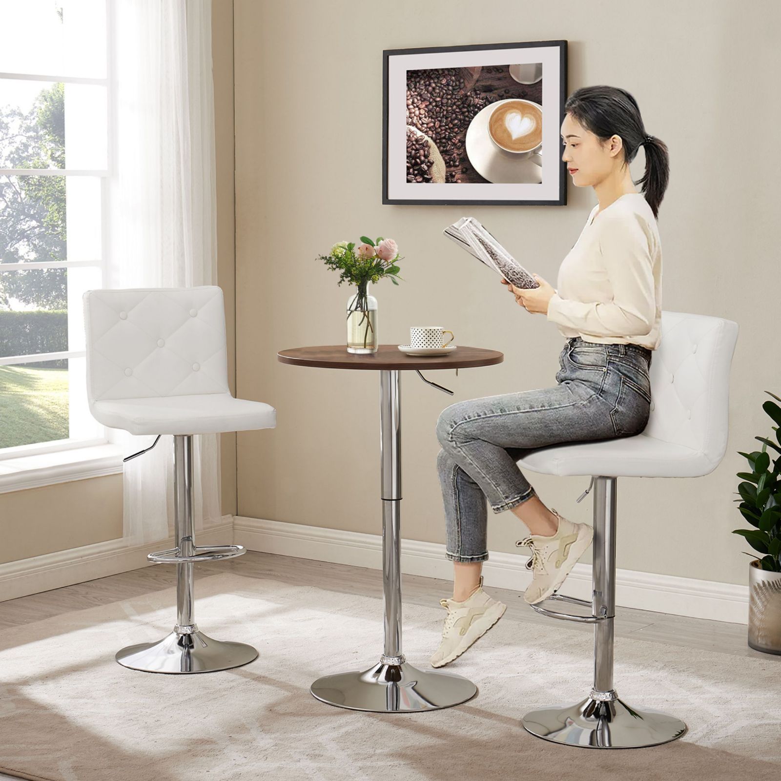 カウンターチェア 2脚セット WY-459 バーチェア 椅子 ハイチェア 昇降