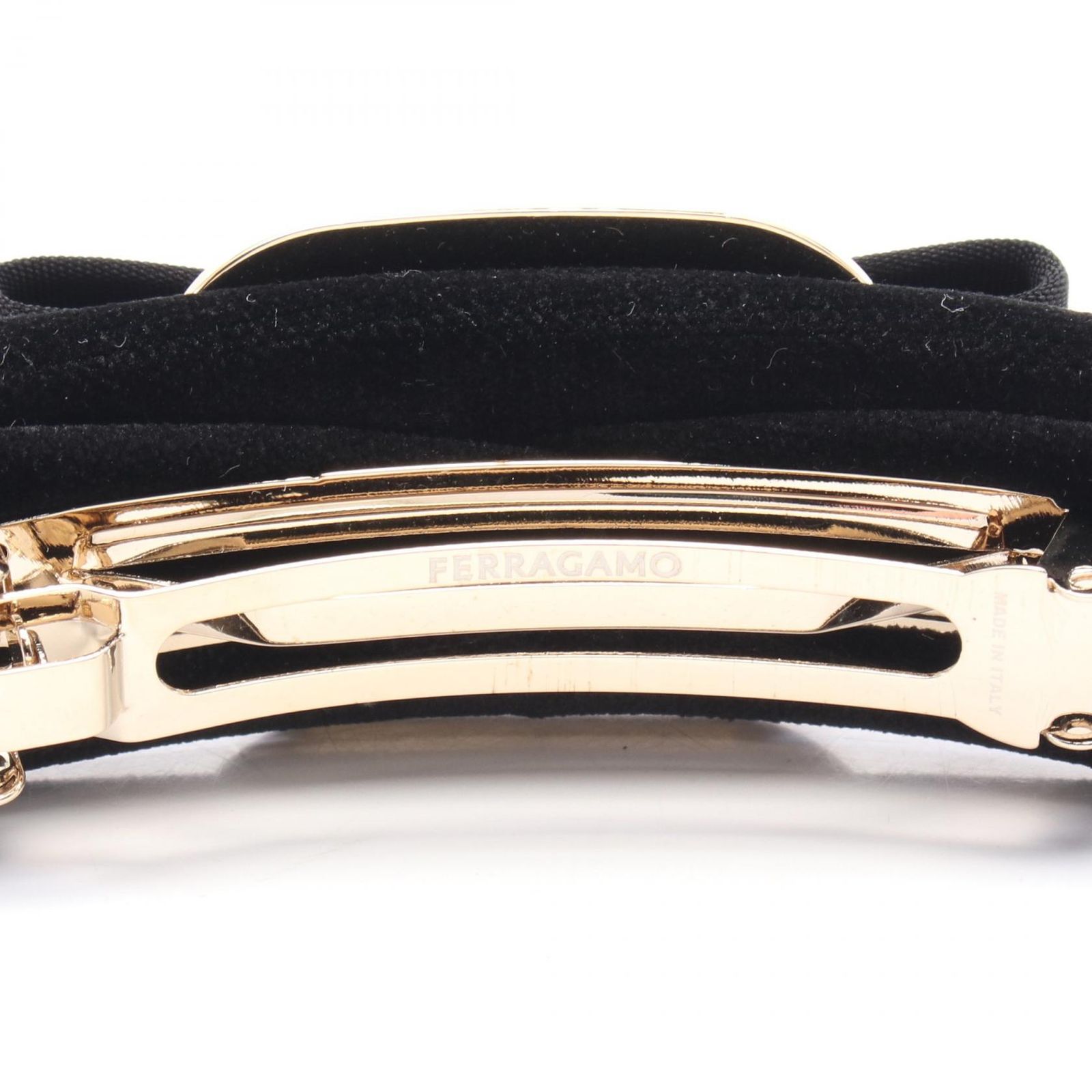 サルヴァトーレ フェラガモ ヴァラリボン GP×ファブリック バレッタ