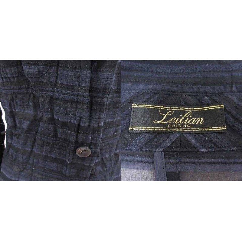 レリアン Leilian シャツワンピース チュニック ボーダー 長袖