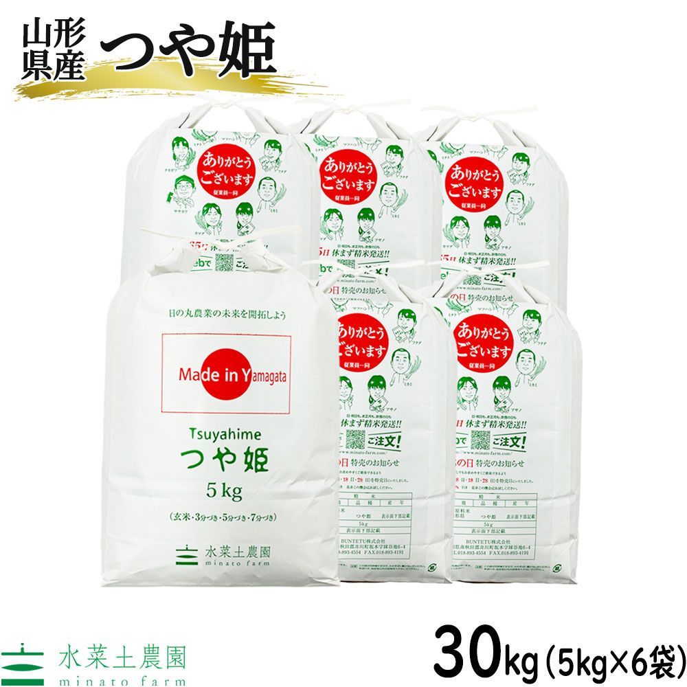 米 お米 白米 精米 つや姫 30kg（5kg×6袋） 山形県産 令和5年産 古代米