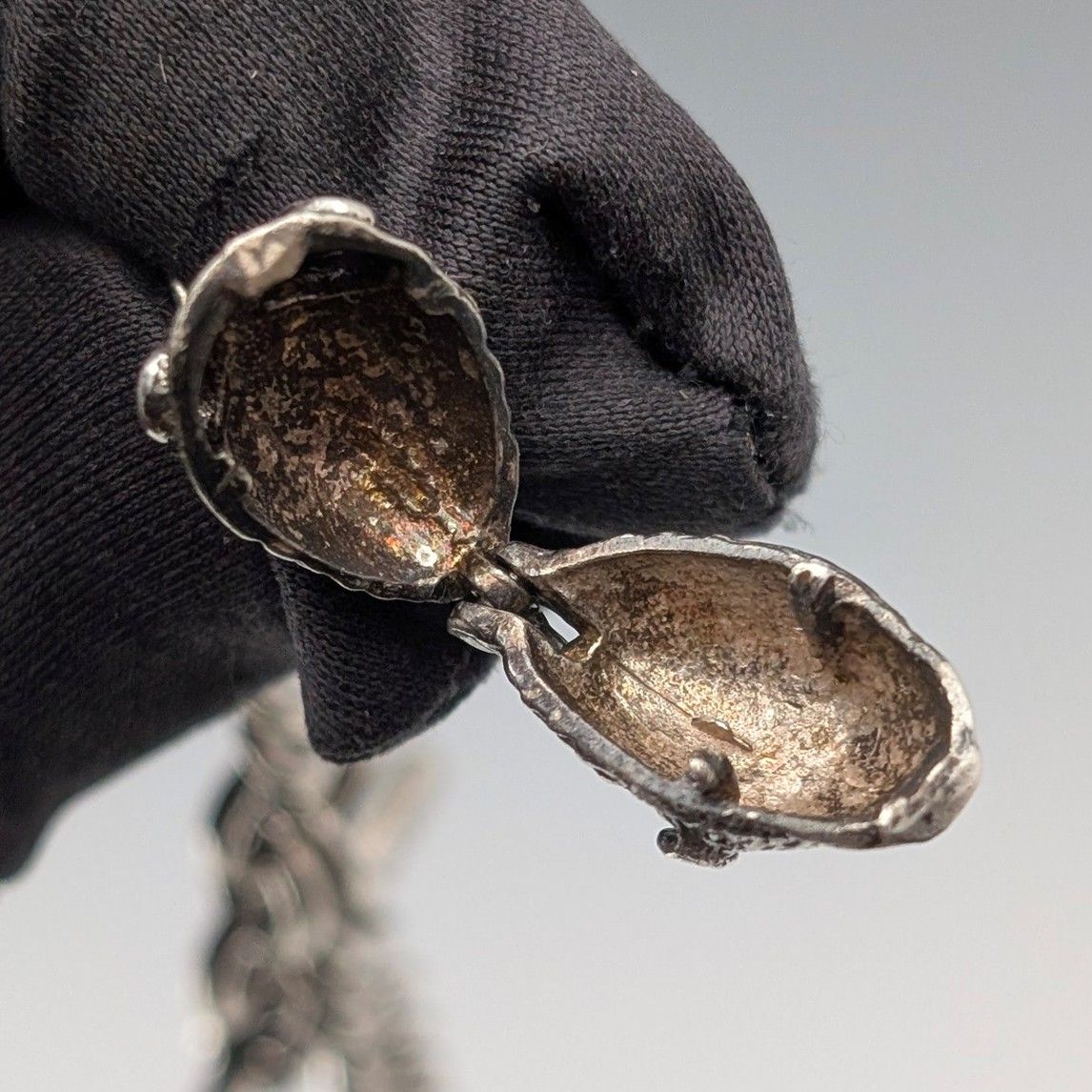 1900年頃 英国アンティーク 純銀製 アルバートチェーン 53g 魚