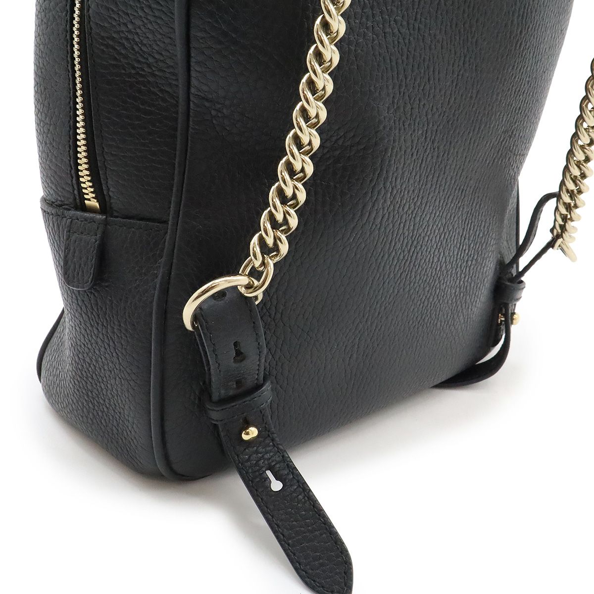 GUCCI ブラック レザー リュック・バックパック GUCCI グッチ ソーホー インターロッキングG バックパック