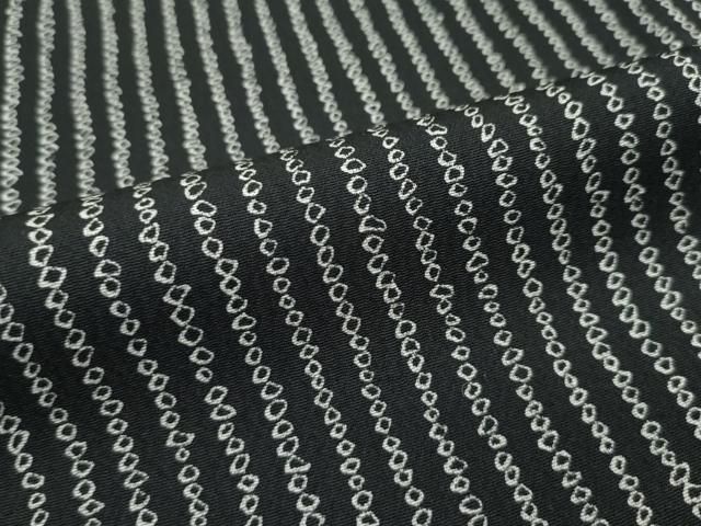 平和屋本店□極上 池田重子コレクション 小紋 単衣 鹿の子間道 黒地