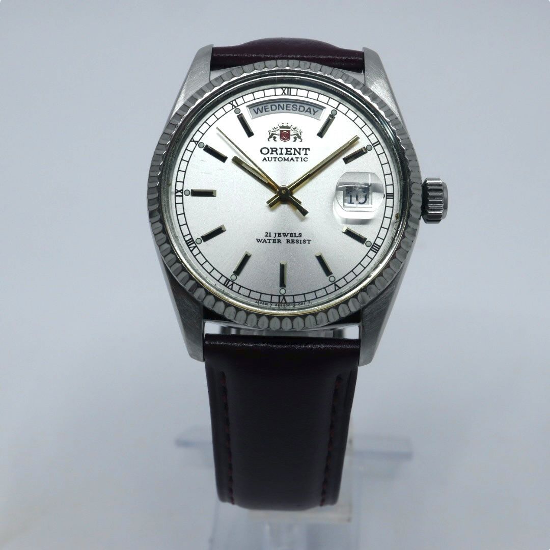 極美品】 稼働品 新品ベルト ORIENT オリエント 腕時計 46E701-91 自動