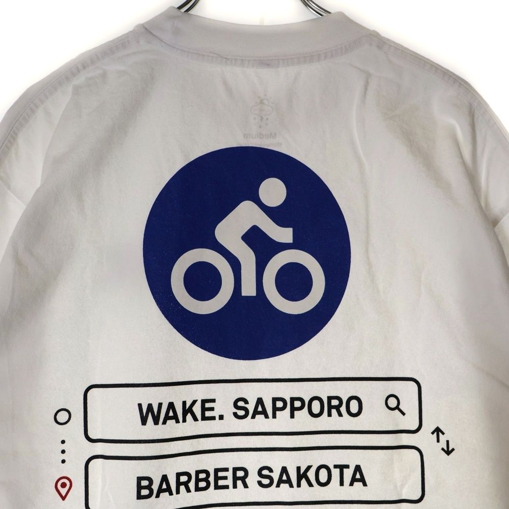 barbersakota → Wake sapporo •bicycle tee barber sakota × WAKE SAPPORO BICYCLE TEE Size: XL White Men