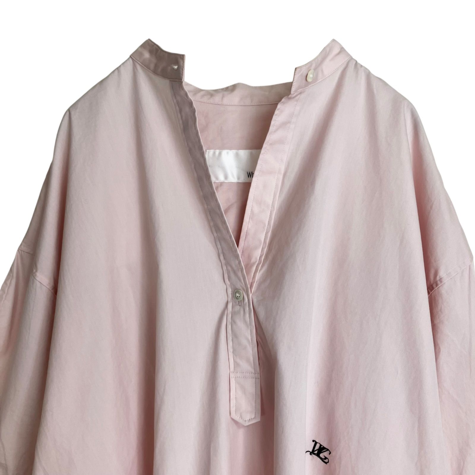 ウィムガゼット　リネンシャツ 　ベビーピンク Whim Gazette 2025SS 刺繍チュニックシャツ F ピンク ウィム