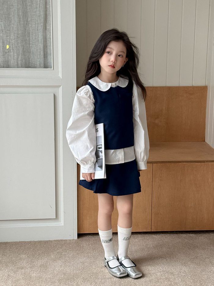 入学式 卒業式 スーツ 女の子 コーデ 3点セット キッズ ベスト セットアップ 女の子 春服 カジュアル服 キッズ 春コーデ長袖 シャツ スカート 卒業式 制服 子供服 キッズ 中学生 小学生 子供 普段着 韓国風 通年xzzhang193