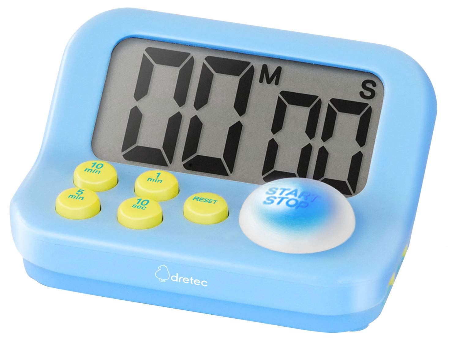 ドリテック dretec 勉強タイマー ラーニングタイマーS 心理学に基づいた青色LEDで集中力アップ 大画面 受験 資格 料理 キッチン ストップウォッチ 勉強グッズ デジタル 学習用 無音 プレゼント 子供 キッズ ブルー 約w 88 d 60 h 45