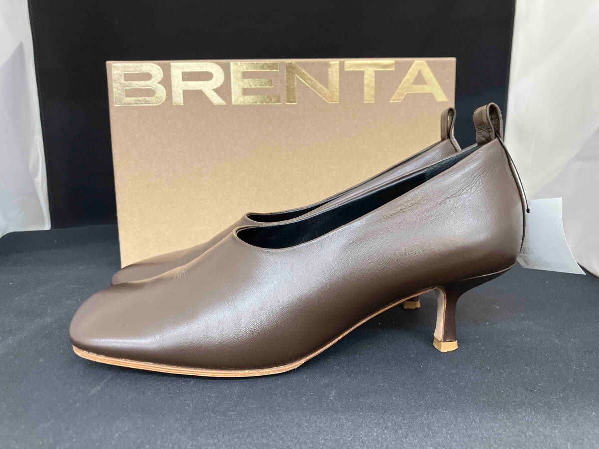 BRENTA ブレンタ スクエアトゥパンプス size 38 茶色 ブラウン made in ITALY イタリア製 レザー 本革 レディース ブーツ シューズ