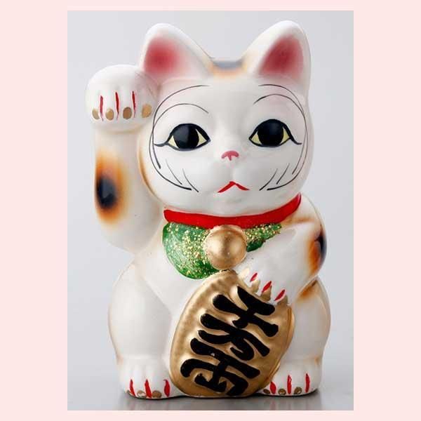 招き猫 : 金運 置物 風水で開運 陶器の置物 MONEY来 ねこ貯金箱 招福