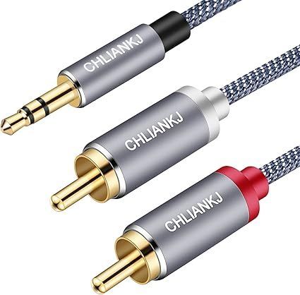 【在庫処分】CHLIANKJ 3.5mm ステレオミニプラグ to 2RCA 変換 ステレオオーディオケーブル、金メッキコネクタ オス to 2*オス Y スプリッタオーディオAUXケーブル、スマホ タブレット TV 等に対応 (0 to 3.5mm 2RCA AUX 2*Male 変換ケーブルでこれが最高音質