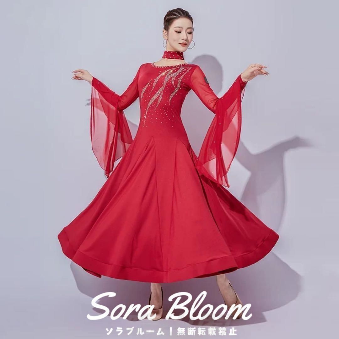 ストーン付きスタンダードワンピース✦練習着からダンスパーティまで幅広く活躍✨ 新品未使用ストーン付きダンス練習用ワンピース??スタンダードの