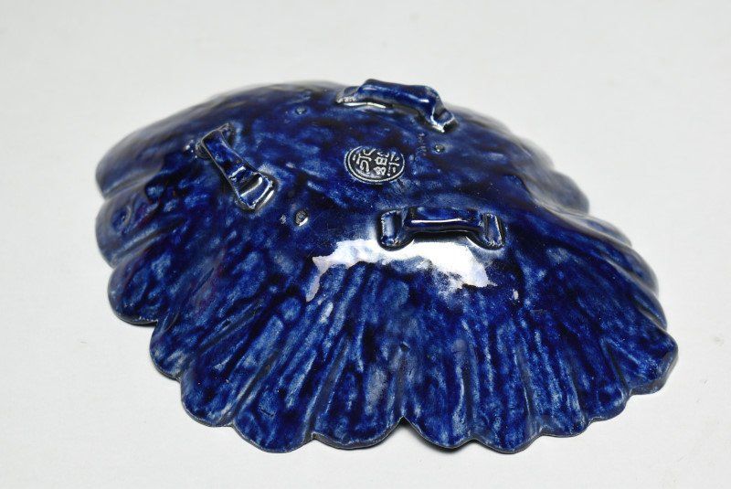 蔵A4562】永楽善五郎 紫交趾 葉型皿 五客 共箱 - メルカリ