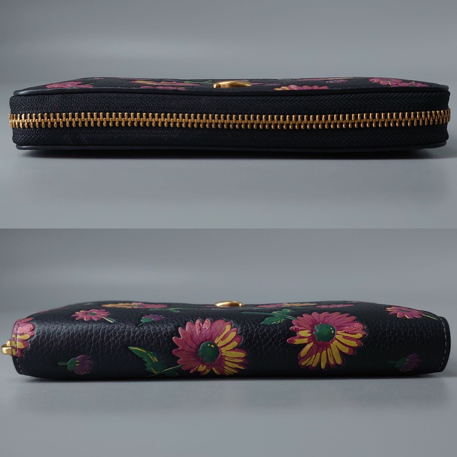 COACH コーチ アコーディオン ジップ ウォレット フローラル