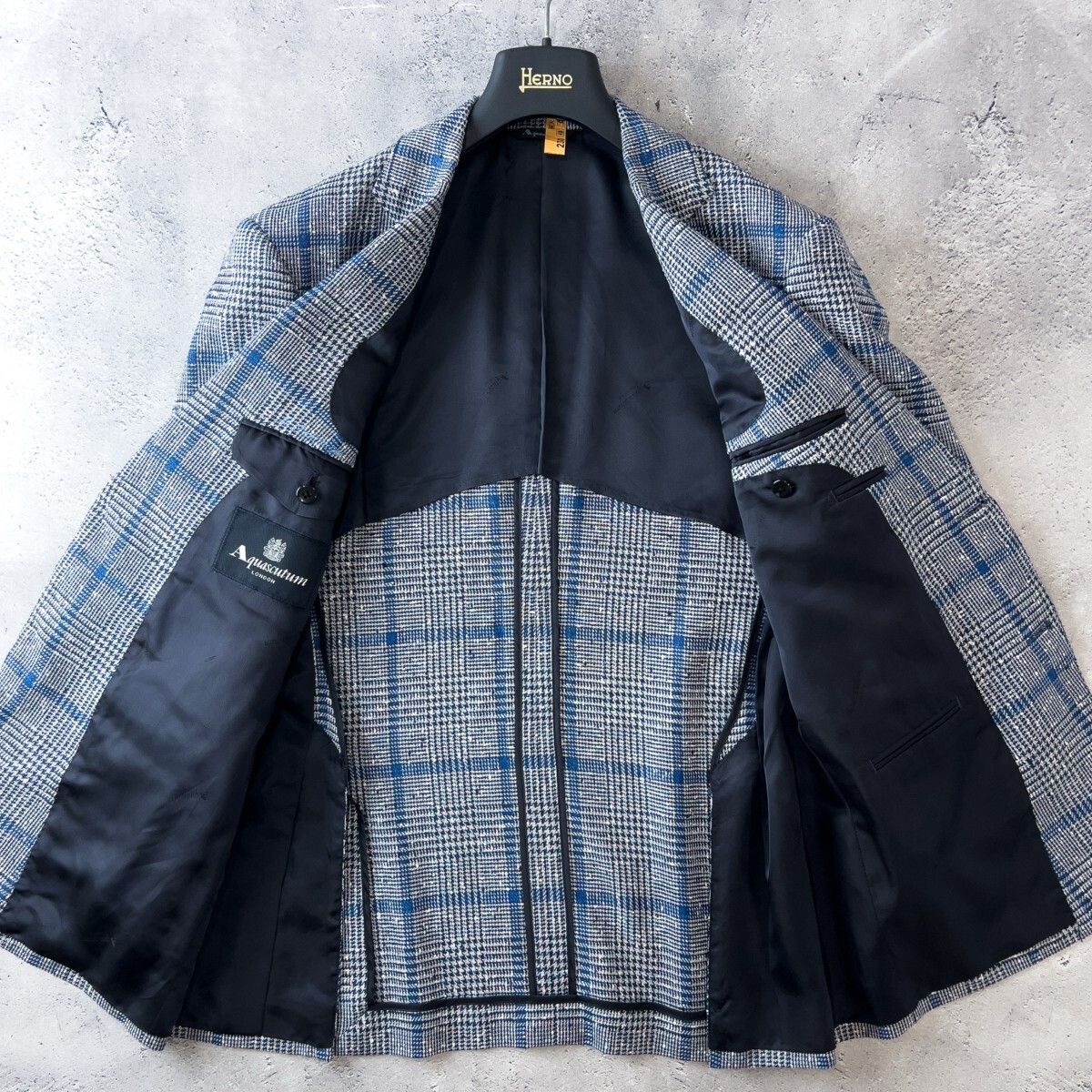 最高級 Aquascutum アクアスキュータム リネン混 2B シングル 