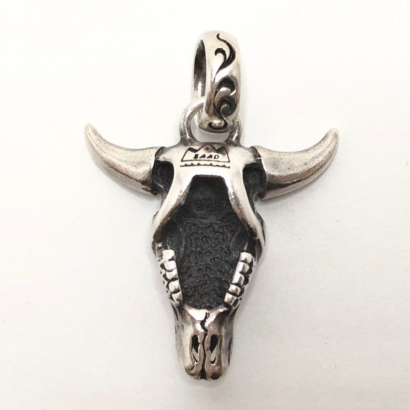 2025，品質保証】 SAAD サード バッファロースカル 925 ネックレストップ